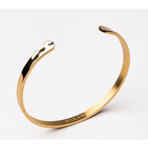 Atolea Hammered Gold Cuff - Picture 1 of 7